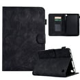 thumbnail image 1 of Tablet Case for Amazon Fire 7 12th Gen 2022, Embossed Tree Pattern PU Leather Book Style Smart Auto Wake/Sleep Cover with Stand Card Slots Magnetic Clasp Shockproof Case, Black, 1 of 9
