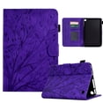 thumbnail image 1 of Tablet Case for Amazon Fire 7 12th Gen 2022, Embossed Tree Pattern PU Leather Book Style Smart Auto Wake/Sleep Cover with Stand Card Slots Magnetic Clasp Shockproof Case, Purple, 1 of 9