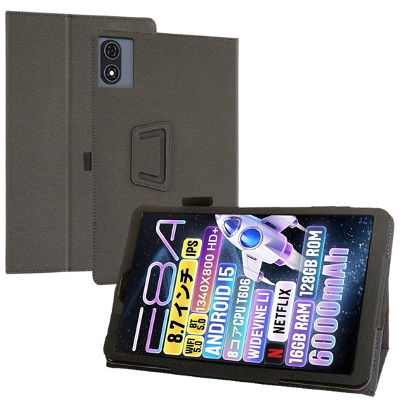 Tablet Case Cover for Zuleisy E8A Tablet 8.7-inch,Multi-Viewing Angles,Slim Light Shell Stand Cover for Zuleisy E8A Tablet with Hand Strap& Pencil Holder,Black
