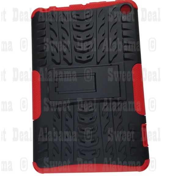 Tablet Case For Fire 7 (2022 12Th Gen) Red/Black, W/ Reinforced Corners