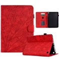 thumbnail image 1 of Tablet Case for Kindle Fire HD8/HD8 Plus 12th 10th Gen 2022/2020, Embossed Pattern PU Leather Book Style Smart Auto Wake/Sleep Cover with Stand Card Slots Magnetic Clasp Shockproof Case,Red, 1 of 9