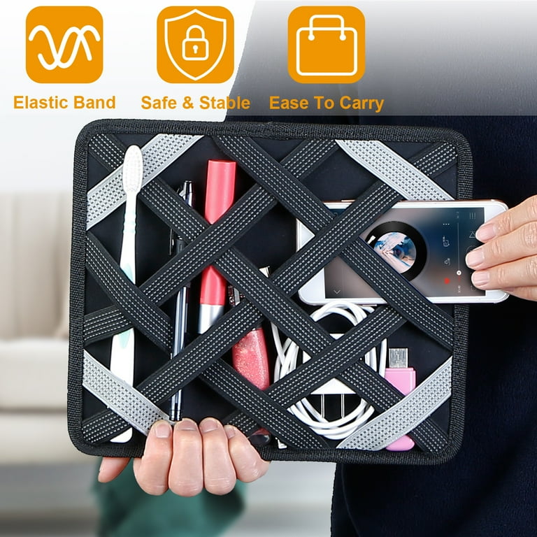 Tablet Case Organizer Elastic Band Tablet Sleeve iMounTEK Double sided Shockproof Cable Storage Bag for Cord Power Bank Earphone Mouse Tablet Up