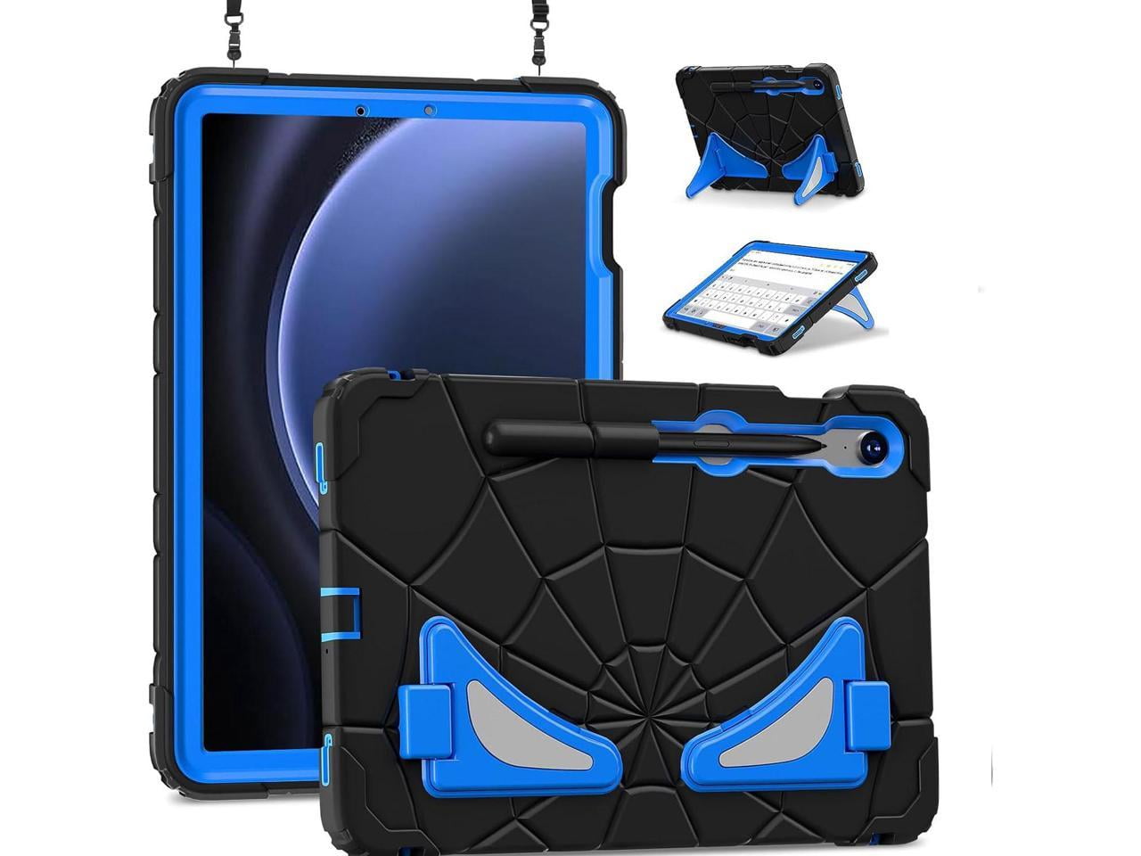 Tablet Case For Samsung Galaxy Tab S9 FE 10.9 inch / S9 / S8 / S7 11 inch with Stand, Shoulder Strap, Thickned Cornor Impact Protective Cover for Kids Boys Children