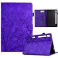 thumbnail image 1 of Tablet Case for Samsung Galaxy Tab S9/S8/S7, Embossed Tree Pattern PU Leather Book Style Smart Auto Wake/Sleep Cover with Stand Card Slots Magnetic Clasp Shockproof Case, Purple, 1 of 9