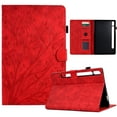 thumbnail image 1 of Tablet Case for Samsung Galaxy Tab S9/S8/S7, Embossed Tree Pattern PU Leather Book Style Smart Auto Wake/Sleep Cover with Stand Card Slots Magnetic Clasp Shockproof Case, Red, 1 of 9