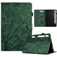 thumbnail image 1 of Tablet Case for Samsung Galaxy Tab S9/S8/S7, Embossed Tree Pattern PU Leather Book Style Smart Auto Wake/Sleep Cover with Stand Card Slots Magnetic Clasp Shockproof Case, Green, 1 of 9