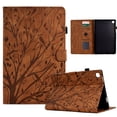 thumbnail image 1 of Tablet Case for Samsung Tab A7 Lite 8.7"/T220/T225, Embossed Pattern PU Leather Book Style Smart Auto Wake/Sleep Cover with Stand Card Slots Magnetic Clasp Shockproof Case,Brown, 1 of 9