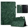 thumbnail image 1 of Tablet Case for Samsung Tab A7 Lite 8.7"/T220/T225, Embossed Pattern PU Leather Book Style Smart Auto Wake/Sleep Cover with Stand Card Slots Magnetic Clasp Shockproof Case,Green, 1 of 9