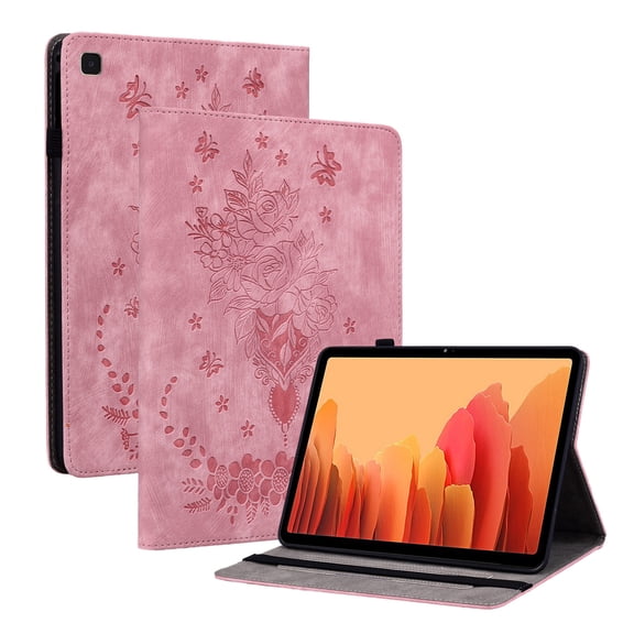 Tablet Case for FLOODKING Samsung Galaxy Tab A7 10.4 2020 with Built-in Stylus Holder, Adjustable Stand, Rose Design