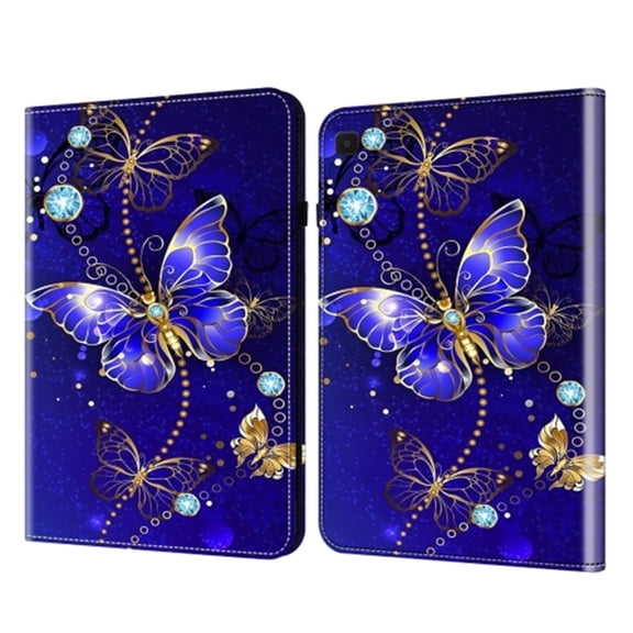Tablet Case for Samsung Galaxy Tab A9 Lightweight PU Leather/TPU Folio Case with Card Slots/View Stand - Protective Cute Cover,Blue Butterfly