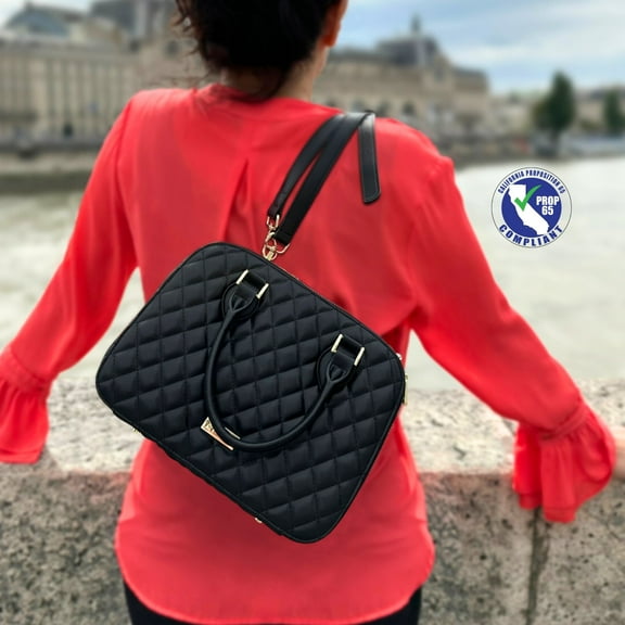 Tablet Case iPad Bag Clutter-Free Handbag Backpack & Shoulder Bag - Vegan Leather Embroidered Diamond - Birthday Gift for Her