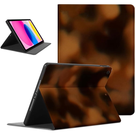 Tablet Case for iPad Pro 11 2021/2020/2018 11" Cool Amber Tortoise Shell PU Leather Slim Lightweight Multiple Angles Tortoiseshell Pattern Design Protective Cover for Boy Men Girls