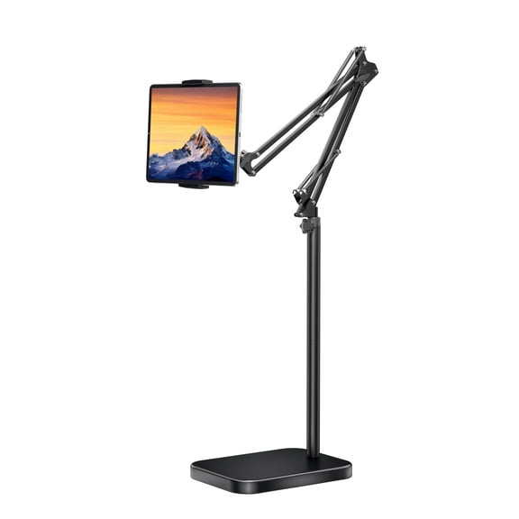 Tablet Floor Stand 11lb Stable Base Adjustable Height Swivel Holder for 4.7''-13'' Devices