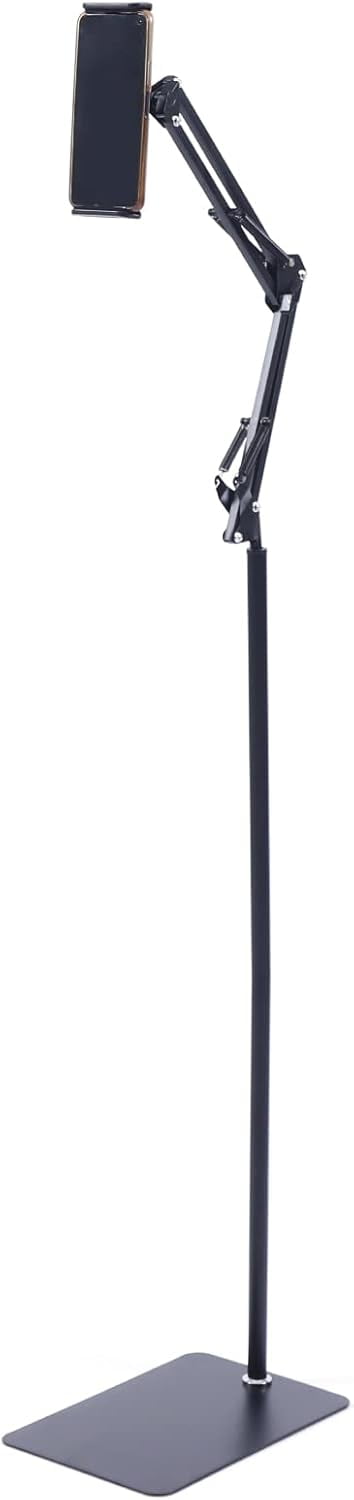 Tablet Floor Stand,360° Floor Stand Adjustable for 4-17cm Phone, Overhead Phone Folding Cantilever Mount,Lazy Tablet Mount Flexible