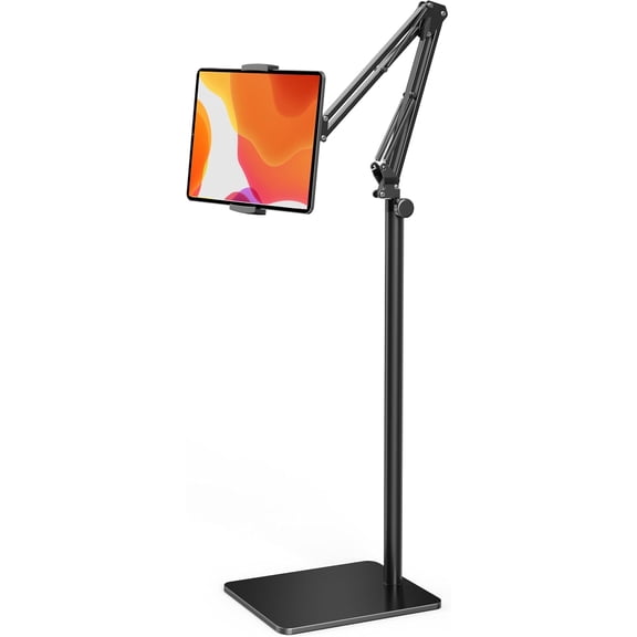 Tablet Floor Stand with 4.2LB Base,Overhead Bed Phone Stand Angle Height Adjustable Tablet Holder Bed,Phone Stand for iPad/iPhoneX/iPad Pro Air Mini, Samsung Tab,E-Readers