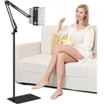 thumbnail image 1 of Tablet Floor Stand, Adjustable Universal 360-degree Rotatable Metal Tablet Holder, Phone Stand for iPad/iPhoneX/iPad Pro or Other 4.7~12.9 Inch-Screen Devices (Black), 1 of 8