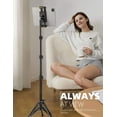 thumbnail image 1 of Tablet Floor Tripod Stand - 64.9" Tablet Holder Mount with Adjustable Height for Stream/Watching with Bluetooth Remote, Gifts for iPad Pro 12.9/11" Mini, Air, iPhone, 4.7-13" Devices, 1 of 4
