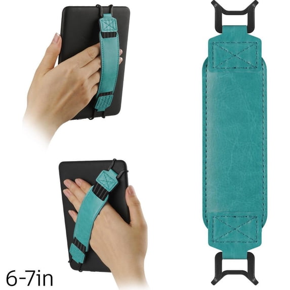 Tablet Hand Strap Holder, 6-7 Inch Secure Grip with Soft Leather & Elastic Polyester, Lightweight Finger Grip Holder