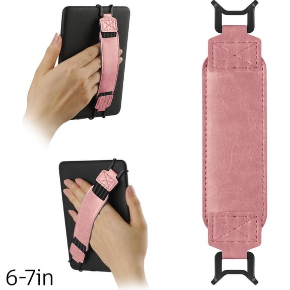 Tablet Hand Strap Holder, Soft Leather Elastic Grip for E-Reader iPad, Universal Fit 6-7 inches, Lightweight Comfort for Reading