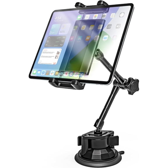 Tablet Holder Mount for Car - Anti-Shake Dashboard Windshield Sunroof Stand Truck/Car/Pickup/Van, Heavy Duty Metal 4-12.9" iPad Pro Air Mini, Z Fold, iPhone