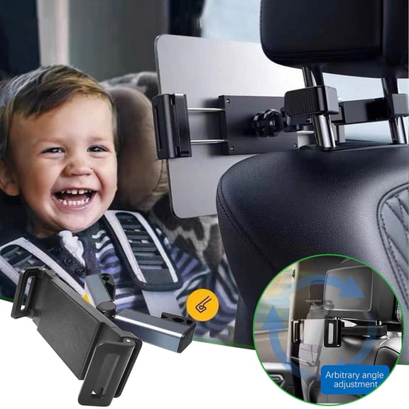 Tablet Mount, 360° Rotatable Car Tablet Holder for Back Seat, Universal Headrest Tablet Stand for Travel, Shockproof Car Tablet Support for Kids and Adults