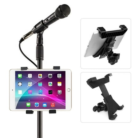 Tablet Mount, EEEkit Adjustable 360 Degree Rotation  Microphone Stand Tablet Mount Holder Compatible with 7" to 11" Tablets PC, Black