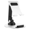 thumbnail image 1 of Tablet PC Stand Desktop Mobile Phone Support Metal Foldable Adjustable Universal (Silver) Cell Office Silicone Holder, 1 of 6