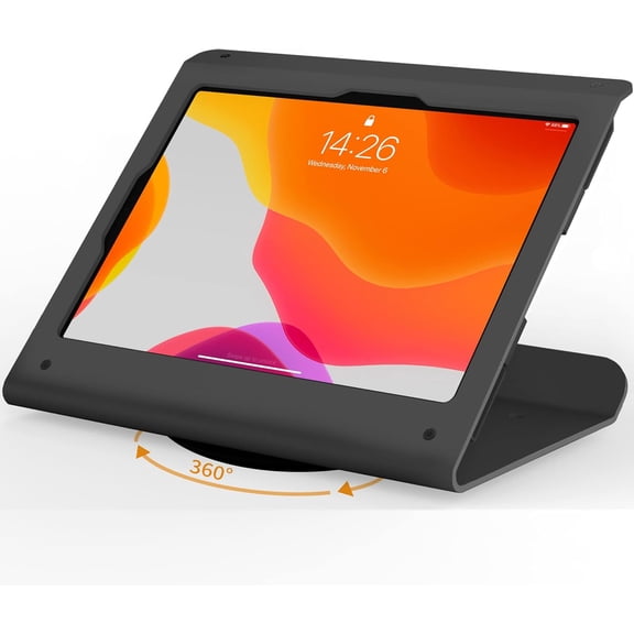 Tablet POS Stand - Heavy Duty Steel Kiosk Stand with 360 Swivel Base Anti-Theft - Compatible with 10.9" iPad 10th, Pro 11" 1 2 3 4, Air 4 5, Air 11"(M2/M3/M4), iPad 11"(A16)