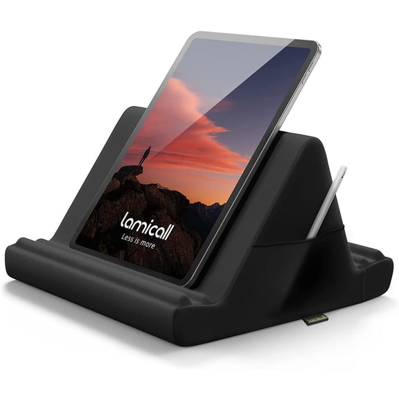 Tablet Pillow Holder Stand - Tablet Pillow Soft Pad for Lap, Bed and Desk with Pocket & 4 Viewing Angles, for iPad Pro 13, 11, 12.9, Air, Mini, Kindle, iPhone, 4-13" Devices, Mother's Day