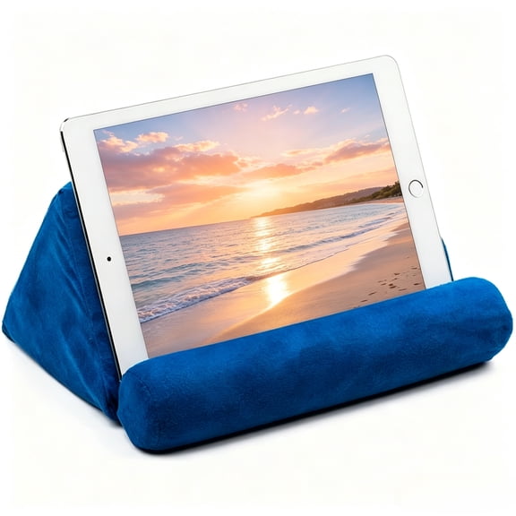 Tablet Pillow Holder Stand for Lap Universal Phone and Tablet Holder for Bed, Floor, Desk, Chair, or Couch Navy Blue