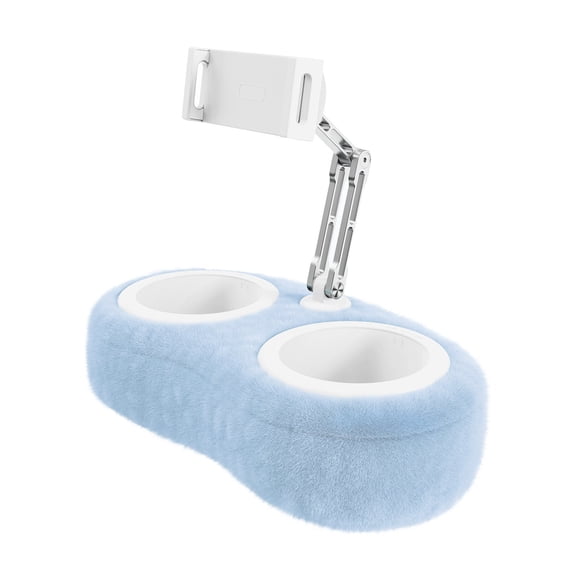 Tablet Pillow Stand with 2 Trays | Adjustable Holder for 4-13 Inch Phones, Tablets, Kindles,Soft Bed Reading Accessory for Hands-Free Viewing | Lap Desk with Snack Book Tray | Couch Stand