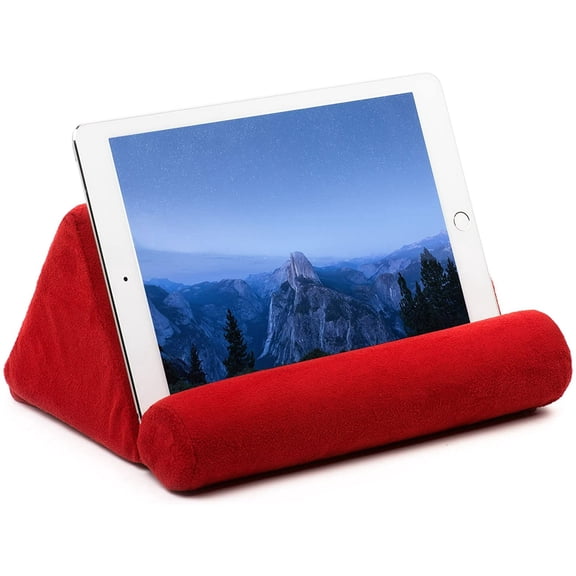 Tablet Pillow Stand, Pillow Soft Pad for Lap - Tablet Holder Dock for Bed for iPad Pro 9.7, 10.5,12.9 Air Mini 4 3, Kindle, Galaxy Tab, E-Reader, Red