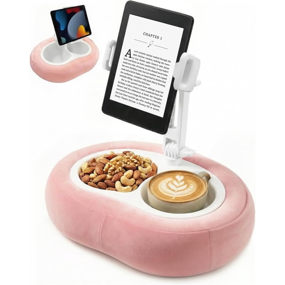 Tablet Pillow Stand for Bed with 360 Rotating Holder, Pink