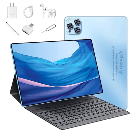 Tablet Blue 2026 Newest Android 12 Tablet Blue, 10 Inch Tablet,5G Wi-Fi Tablet Computer,2 In 1 Tablet with Keyboard, 256GB ROM+8GB RAM ,Octa-Core Processor,1920 * 1200 IPS,Bluetooth,GPS