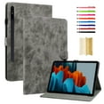 thumbnail image 1 of Tablet Protective Case for Samsung Galaxy Tab S8 Plus/S7 Plus/S7 FE 12.4 inch, Cute Tiger Embossed Bracket Tablet Case Adjustable Kickstand Card Slot Tablet Case Shockproof Case Cover, Gray, 1 of 6