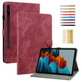 thumbnail image 1 of Tablet Protective Case for Samsung Galaxy Tab S8 Plus/S7 Plus/S7 FE 12.4 inch, Cute Tiger Embossed Bracket Tablet Case Adjustable Kickstand Card Slot Tablet Case Shockproof Case Cover, Red, 1 of 6