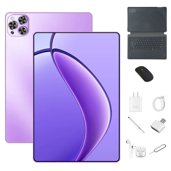 Tablet Purple 2025 Newest Android 12 Tablet , 10 Inch Tablet,5G Wi-Fi Tablet Computer,2 In 1 Tablet with Keyboard, 256GB ROM+8GB RAM ,Octa-Core Processor,1920 * 1200 IPS,Bluetooth,GPS