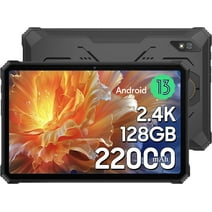 Tablet Rugged Blackview 10.36 inch Android 13 Tablets 128GB ROM 6GB RAM 2.4K 22000mAh Tablet Computer, Active 8, Black