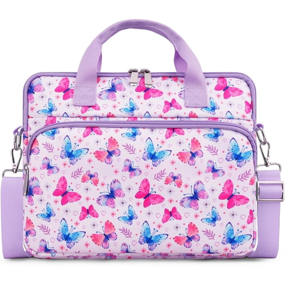 Tablet Sleeve Bag, 12.5 Inch Carrying Bag with Shoulder Strap for Kindle/iPad, Butterfly