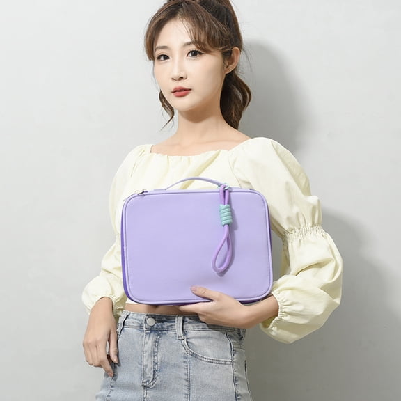 Tablet Sleeve Bag with Multilayer Storage – Water Resistant Nylon Electronics Organizer Pouch for Business Travel, 11 in Compact Tablet Carrying Case for Men and Women