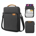 thumbnail image 1 of Tablet Sleeve Carrying Case Bag for Laptop, Satchel Messenger Sling Shoulder Bag for Men Travel Work with Handle Removable Shoulder Strap Carrying Case, Black, 10.23x1.96x14.17", 1 of 8