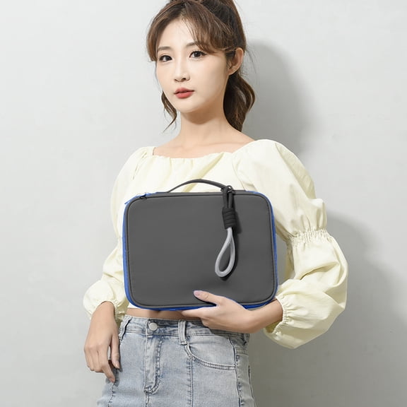 Tablet Sleeve Organizer Bag Multi-Layer Storage Water Resistant Protection Compact Electronics Pouch Business Travel Case 11x8x1 Inches Black Pink Orange Gray