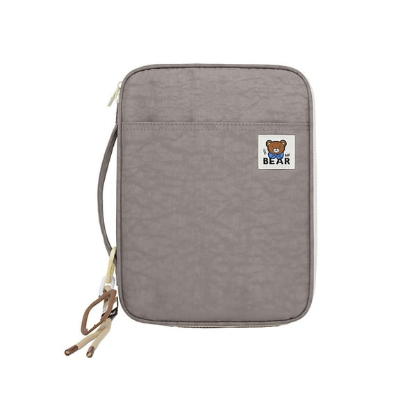 Tablet Sleeve Organizer - Multi-Layer 13.78" Water-Resistant Nylon Travel Case, Electronics Storage Bag with Accessory Pockets for Business Professionals