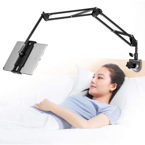 Tablet Stand Adjustable,Foldable Arm Stand for Bed,Aluminum Universal Flexible Tablet Holder with 360 Degree Rotation Compatible with iPad/iPhoneX/iPad Pro/N-Switch,or Other 4.5~12.9 Inches Devices