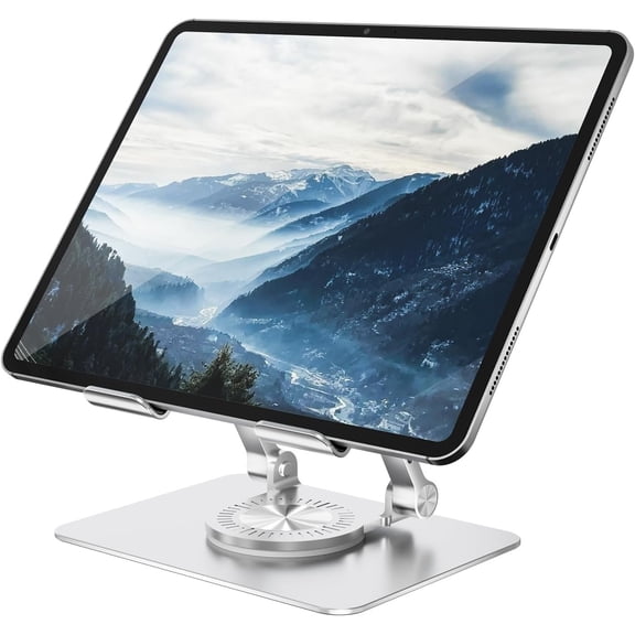 Tablet Stand Adjustable with 360? Swivel Base Tablet Stand Holder for iPad//iPad Pro Air Mini/Galaxy/, Sliver