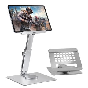 Tablet Stand Height Adjustable with 360 Rotating Base,Aluminum Alloy Folding iPad Holder ,Desktop Tablet Stand for iPad Pro 11/12.9 for 8-13 in