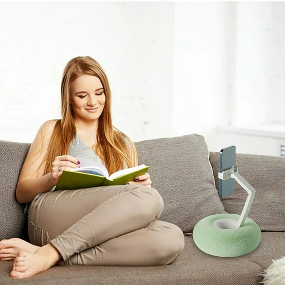 Tablet Stand Pillow, Compatible with 4.7"-13" Phone/Tablet, iPad, iPhone, Samsung, Google, Kindle, 360°Adjustable Phone Holder for Bed with Soft Plush Fabric, and Detachable Bowl