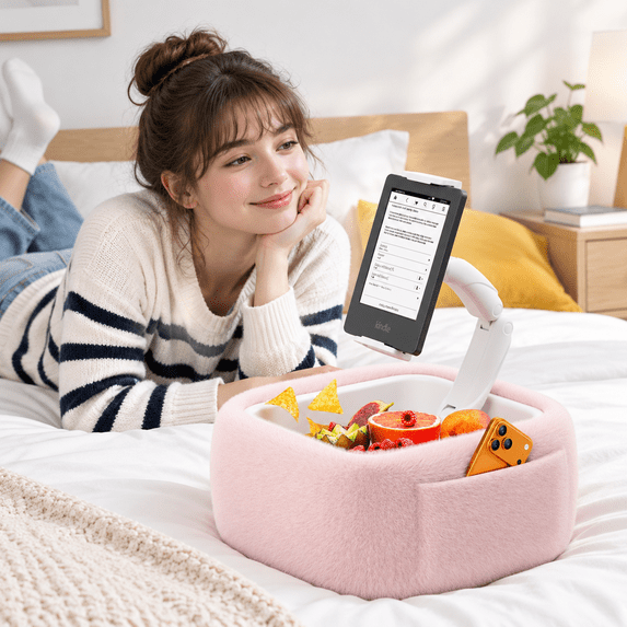 Tablet Stand for Lap, Bed, Couch – Snug Pink, Fits 13-Inch iPads ...