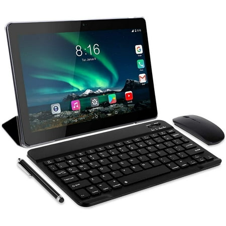 Tablet TOSCIDO 10 inch, 4GB RAM 64GB Storage, Octa-Core 1.6GHz Processor, Android 10.0, 5000mAh, Type C, GPS/WiFi/Bluetooth4.2, Keyboard/Mouse/Tablet Cover Include, Gray