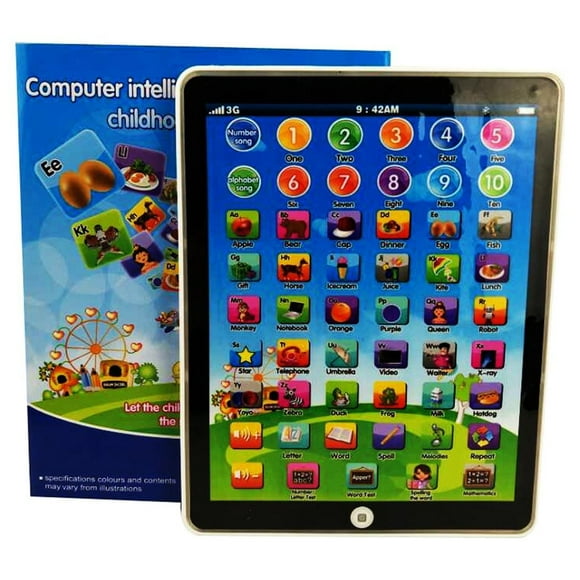 Tablet Toy, Learning Pad Preschool Early Educational Tablet Educational Toy Christmas Birthday Gift, Blue